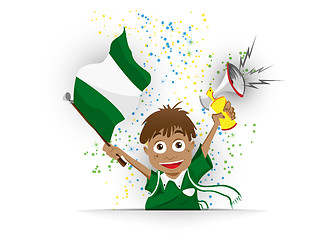 Image showing Nigeria Soccer Fan Flag Cartoon