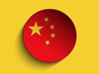 Image showing Flag Paper Circle Shadow Button China