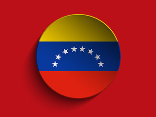 Image showing Flag Paper Circle Shadow Button Venezuela