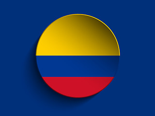 Image showing Flag Paper Circle Shadow Button Colombia