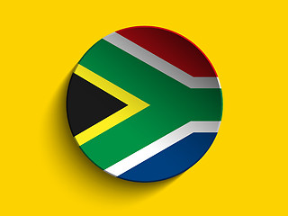 Image showing South Africa Flag Paper Circle Shadow Button