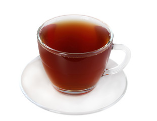 Image showing Cup and saucer with black tea