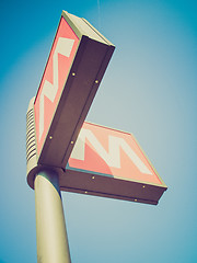 Image showing Retro look Subway sign