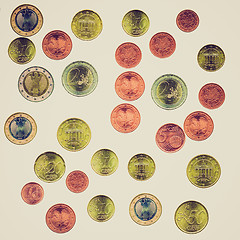 Image showing Retro look Euro coins collage