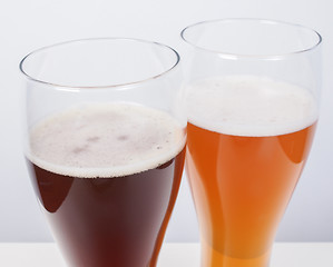 Image showing Two glasses of German beer