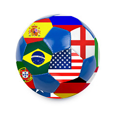 Image showing Soccer ball with brazilian flag