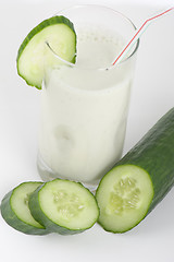 Image showing green cucumber coctail