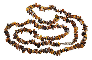 Image showing Beads of tiger's eye, isolated 