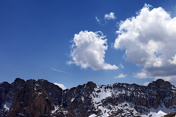 Image showing Rocks and blue sky with cloud