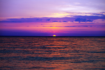 Image showing Beautiful sunset on sea