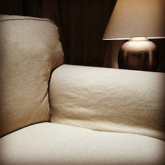 Image showing Armchair and cozy lamp