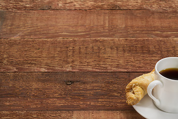 Image showing coffee on a rustic wooden table