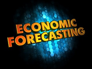 Image showing Economic Forecasting - Gold 3D Words.