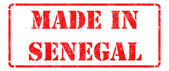 Image showing Made in Senegal - inscription on Red Rubber Stamp.