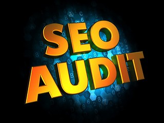 Image showing Seo Audit - Gold 3D Words.