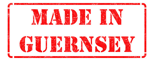 Image showing Made in Guernsey - inscription on Red Rubber Stamp.