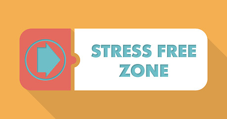 Image showing Stress Free Zone on Orange in Flat Design.