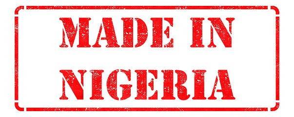 Image showing Made in  Nigeria - inscription on Red Rubber Stamp.