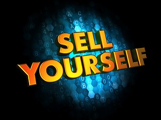 Image showing Sell Yourself - Gold 3D Words.
