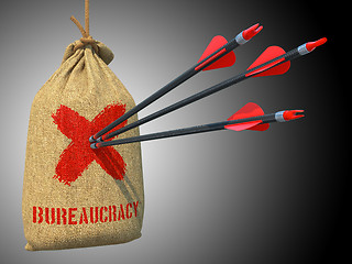 Image showing Bureaucracy - Arrows Hit in Red Mark Target.