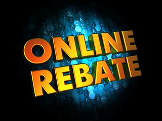 Image showing Online Rebate - Gold 3D Words.