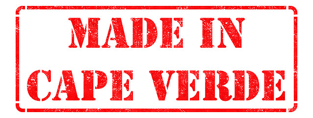 Image showing Made in Cape Verde - inscription on Red Rubber Stamp.