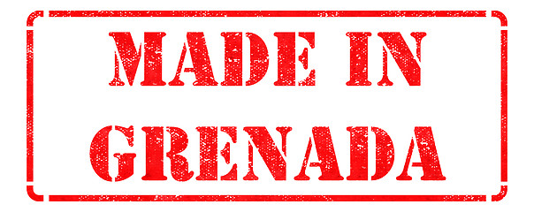 Image showing Made in Grenada - inscription on Red Rubber Stamp.