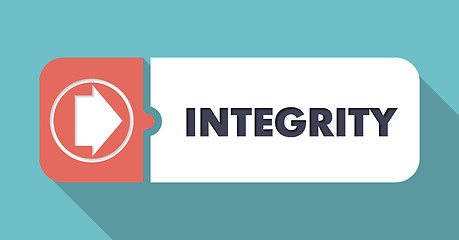 Image showing Integrity on Blue  in Flat Design.