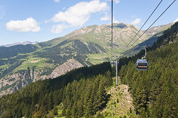 Image showing Mountains in Andorra and cable car