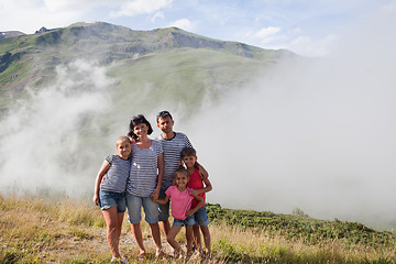 Image showing Family on Pyrenees mountain 