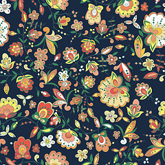 Image showing floral pattern with colorful  blooming flowers