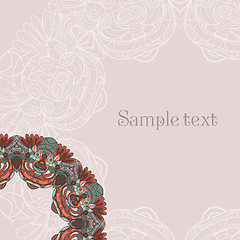 Image showing Circle lace hand-drawn ornament card