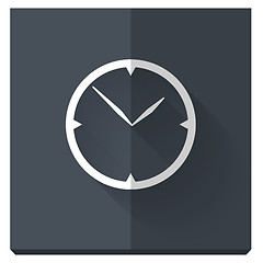 Image showing paper flat icon with a shadow, clock