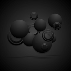 Image showing Black circles abstract background