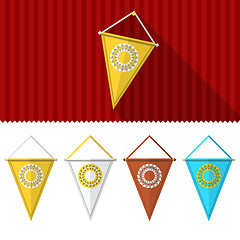Image showing Flat illustration of triangular pennants