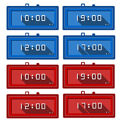 Image showing Vector icons for digital clocks