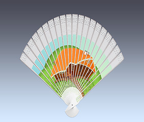 Image showing Colorful hand fan 