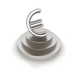 Image showing Euro sign on podium. 3D icon
