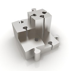 Image showing Concept of growth of metall puzzles 