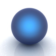 Image showing Blue metallic sphere