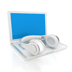 Image showing Headphone and Laptop 