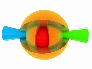 Image showing 3d atom. Abstract model