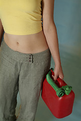 Image showing woman with jerry can