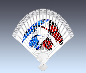 Image showing Colorful hand fan