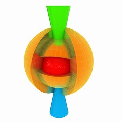 Image showing 3d atom. Abstract model