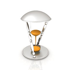 Image showing Transparent hourglass. Sand clock icon 3d illustration. 