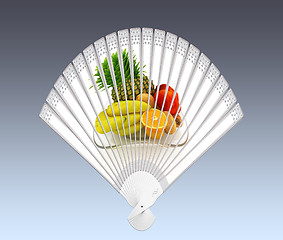 Image showing Colorful hand fan 