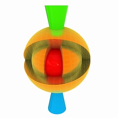 Image showing 3d atom. Abstract model