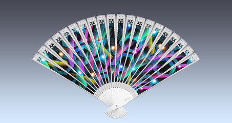 Image showing Colorful hand fan 