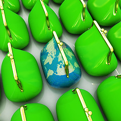 Image showing Purse Earth and purses. On-line concept